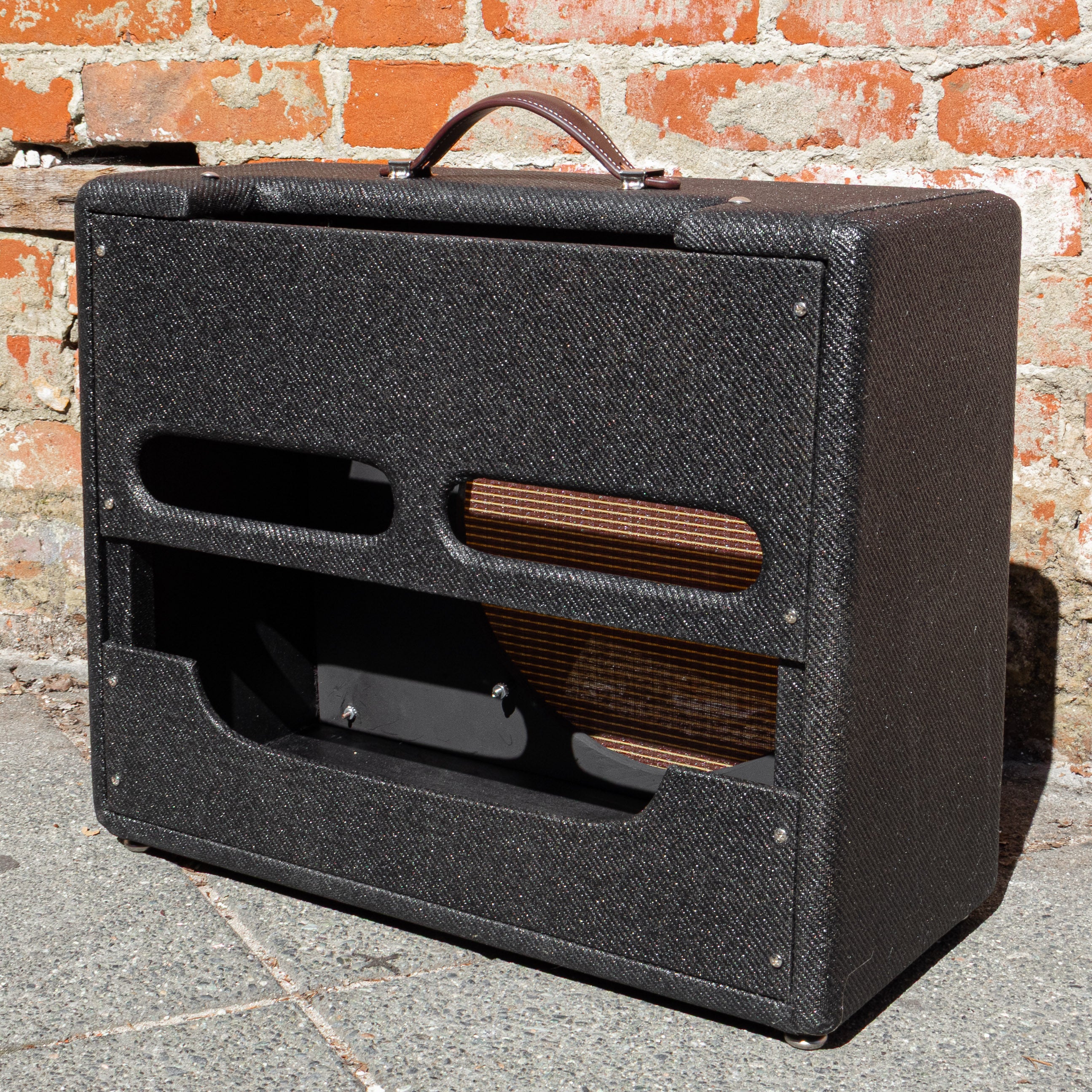 Black Nitro Laquer Tweed Narrow Panel 5E3 Deluxe Cabinet