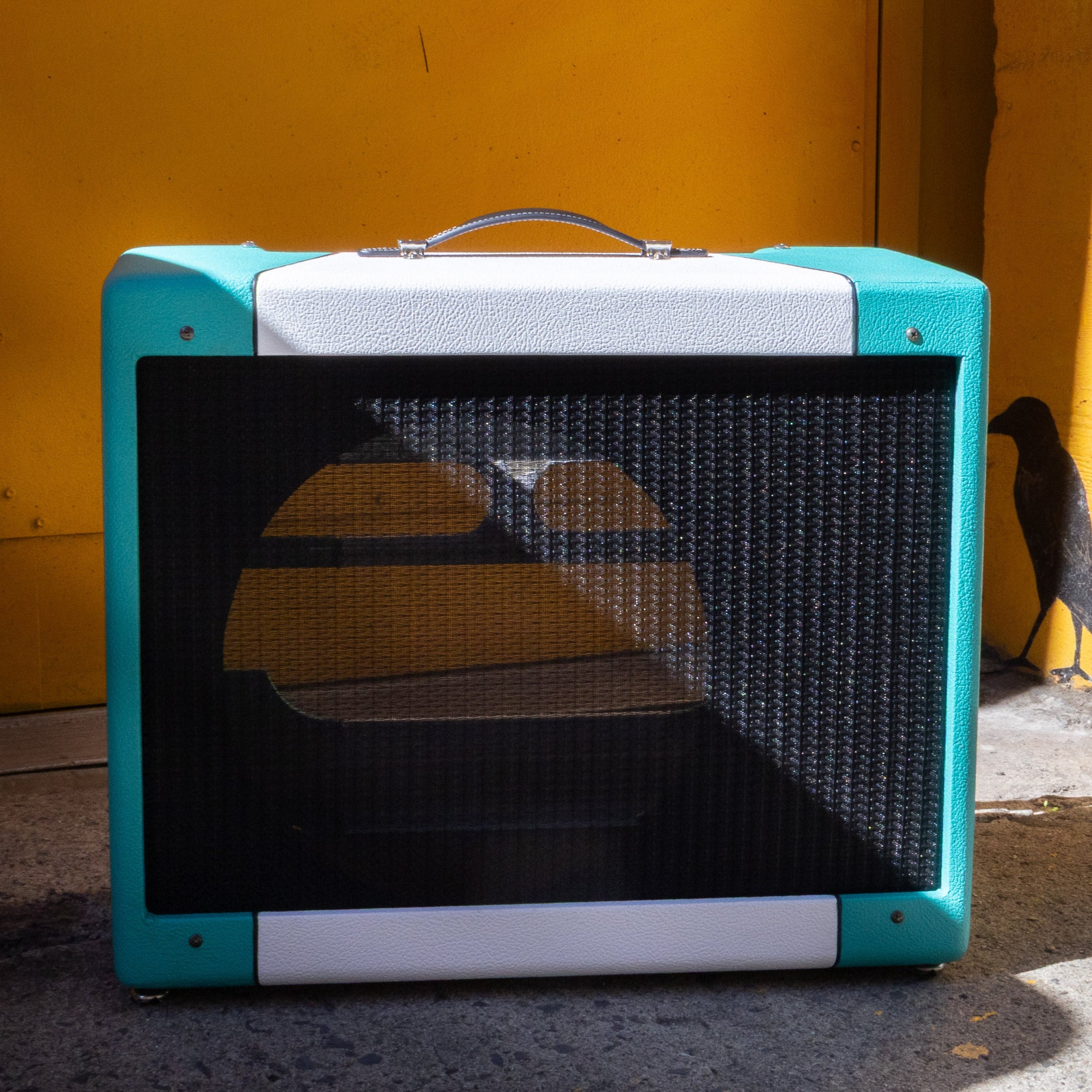 Teal & White Narrow Panel 5E3 Deluxe Amplifier Cabinet