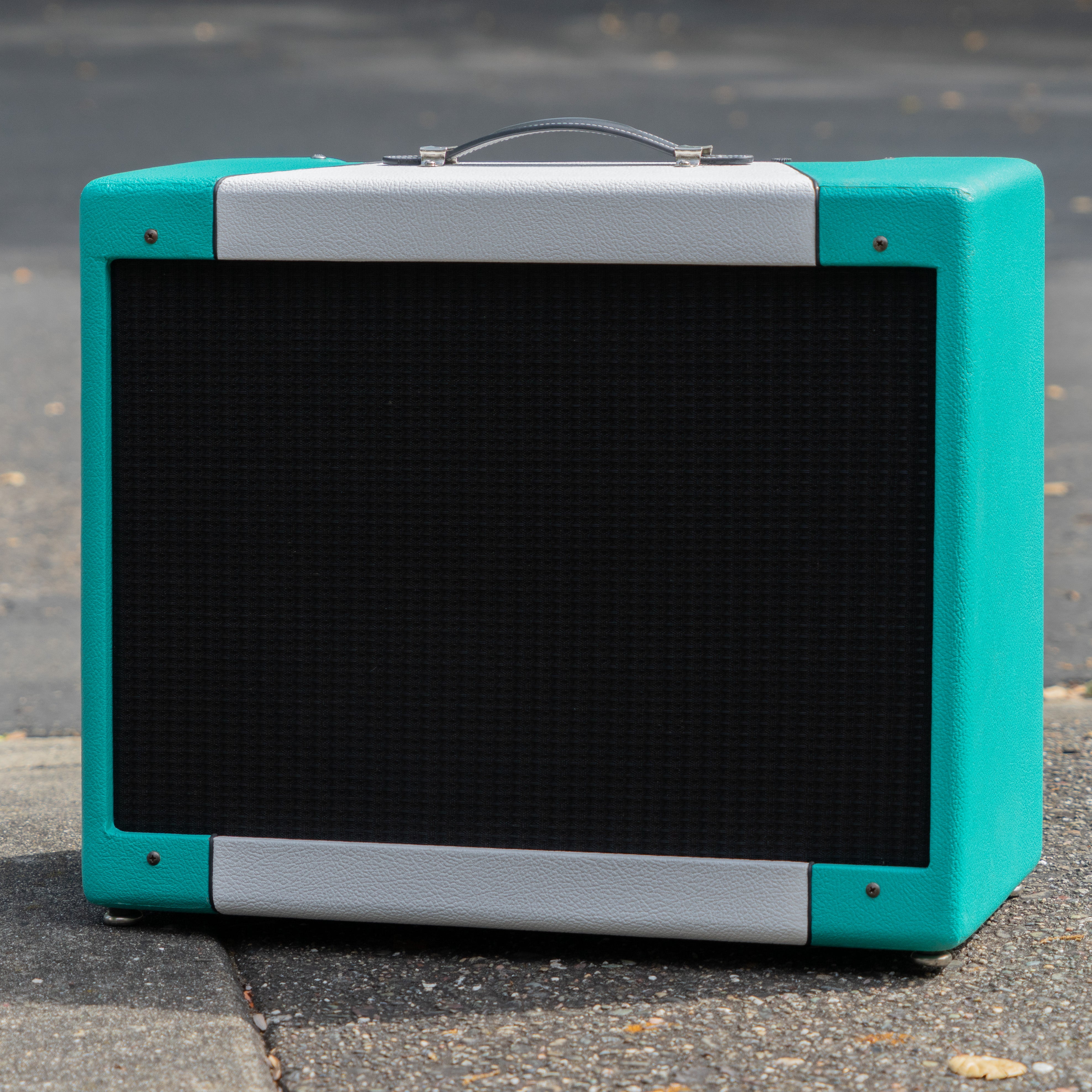 Blue & White Narrow Panel 5E3 Deluxe Amplifier - Cabinet | RUBY Tubes