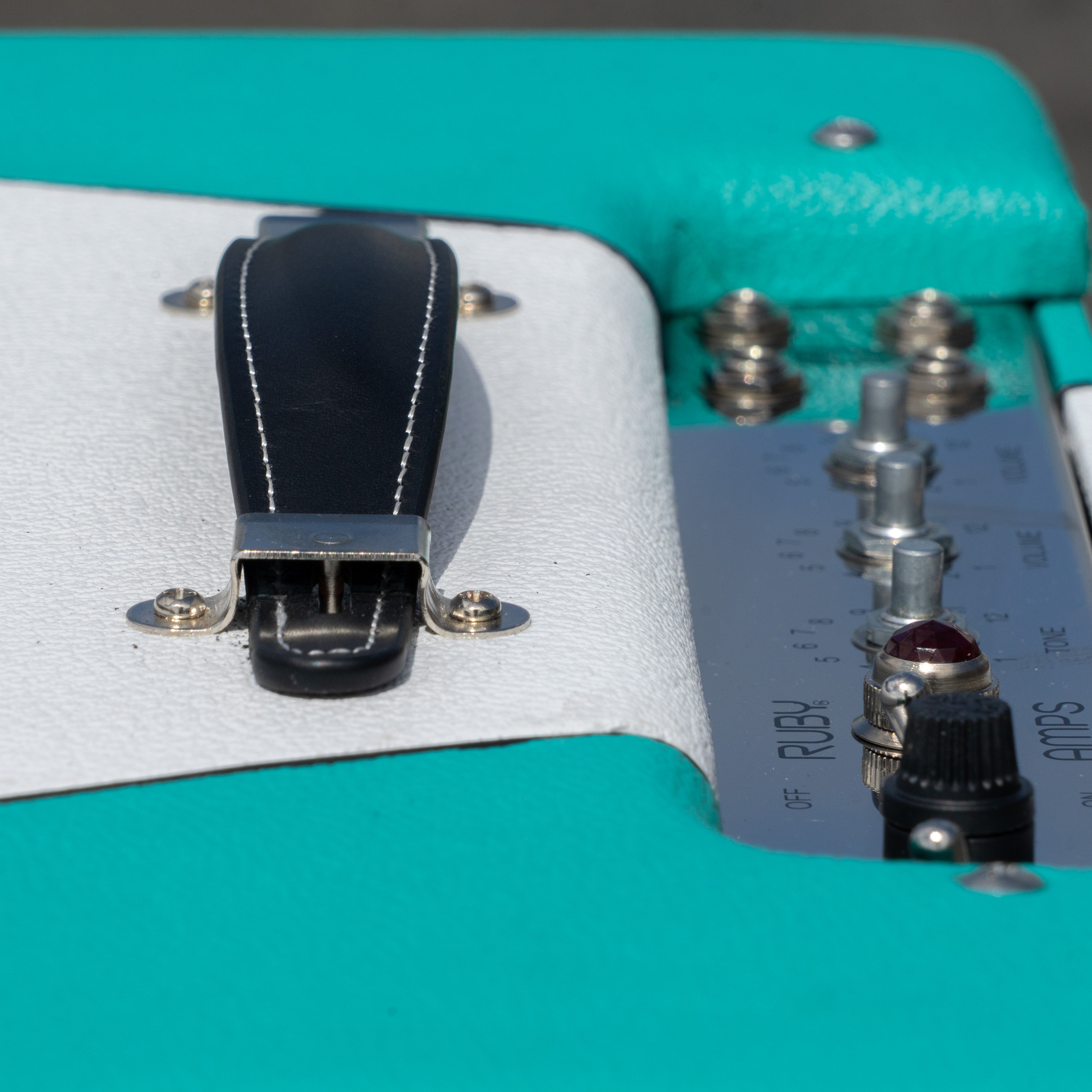 Blue & White Narrow Panel 5E3 Deluxe Amplifier - Cabinet | RUBY Tubes
