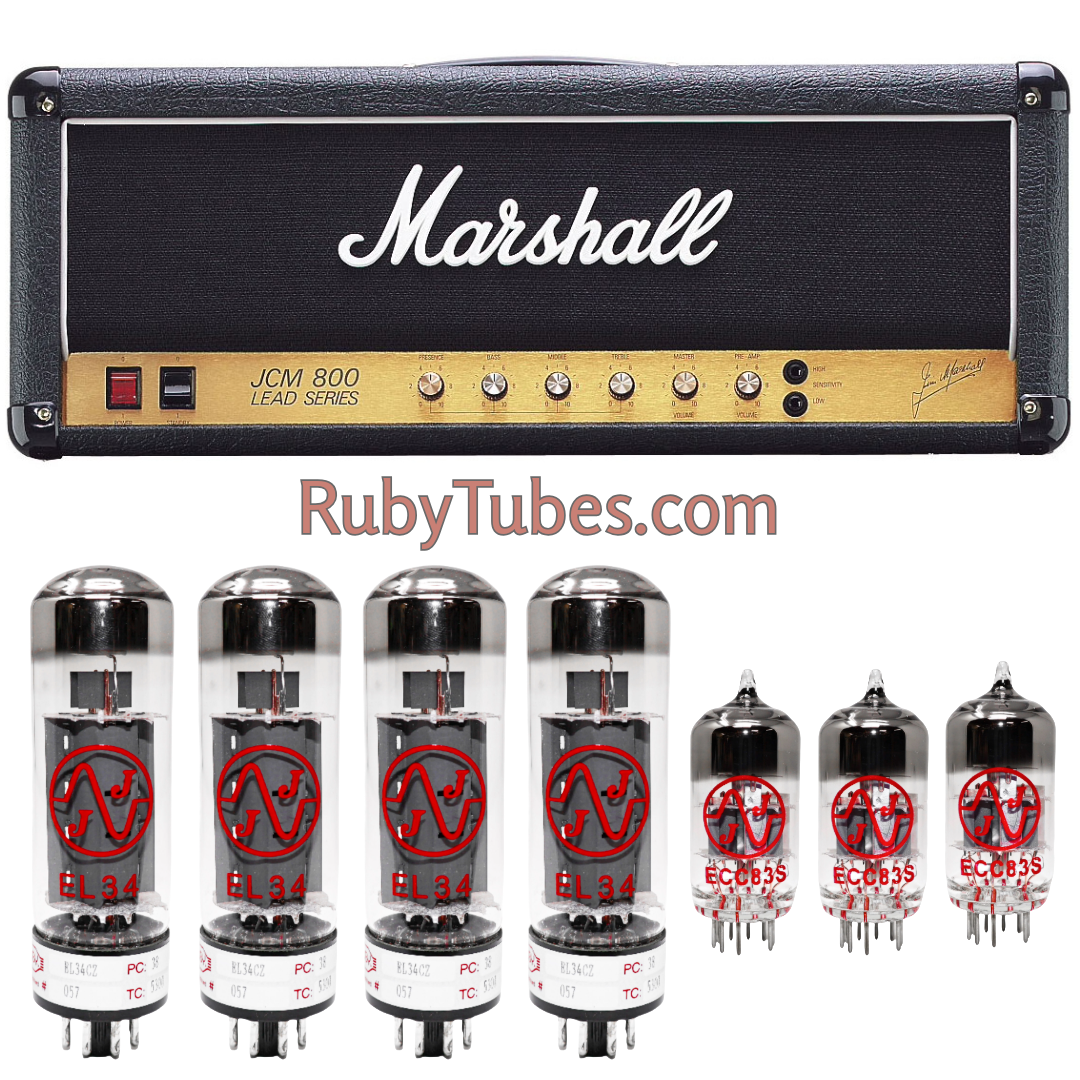 Marshall JCM800 Tube Kit (100 Watt), JJ Electronics, Ruby Tubes, Tested and Matched