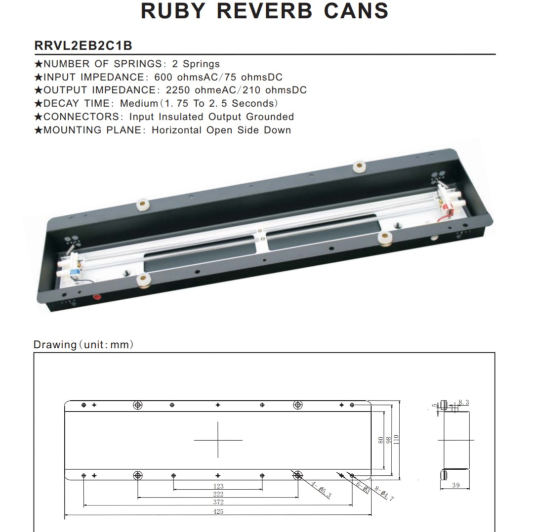 Fender / Peavey Replacement Reverb Tank RRVL2EB2C1B