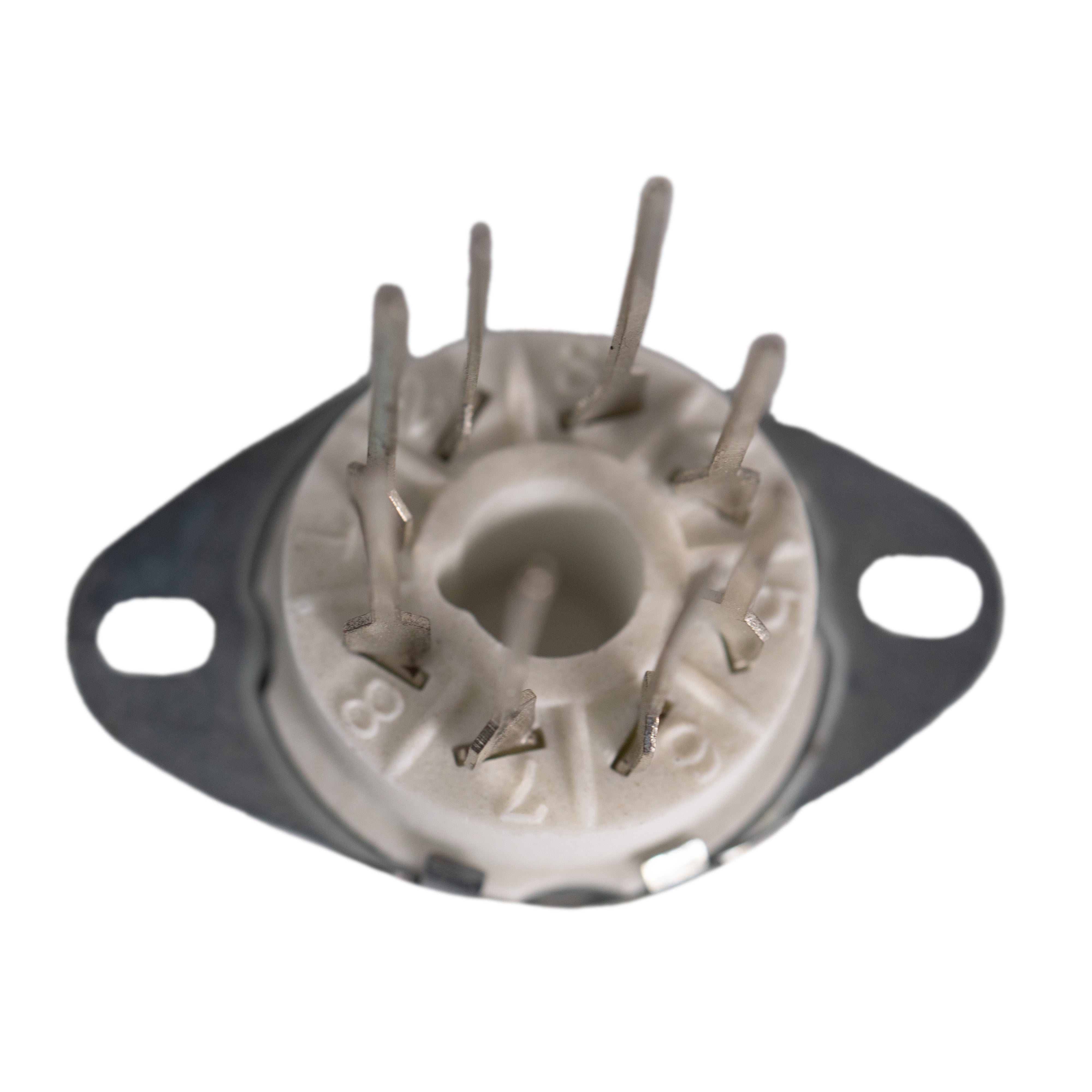 Ceramic 8 Pin Socket With Long PC Pins - TUS8C5F-BT - Sockets | RUBY Tubes