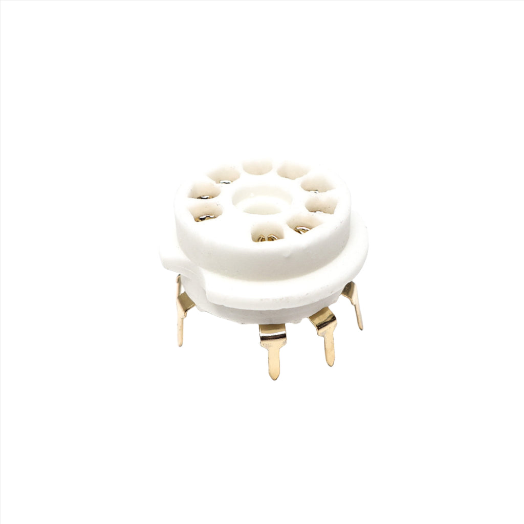 Gold 9-Pin Ceramic PC Mount Socket - TUS9PC4G | Vacuum Tube