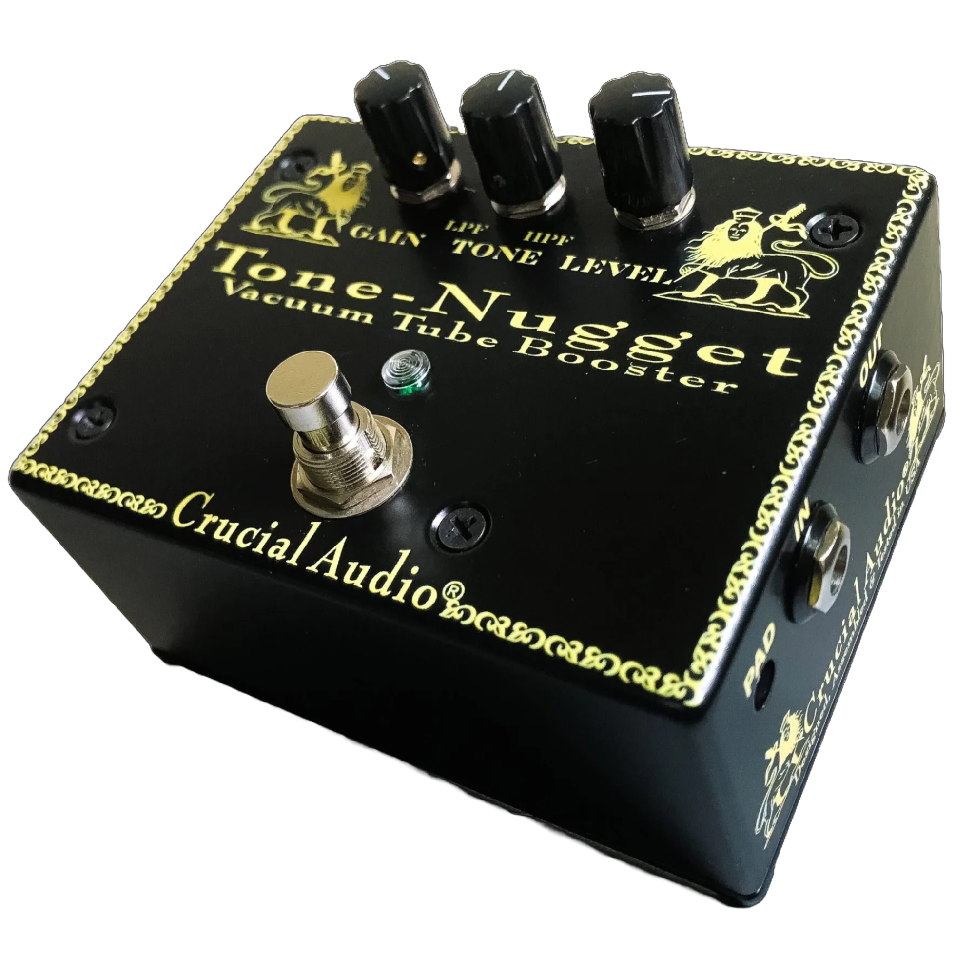 The Tone-Nugget Vacuum Tube Booster & Tone Sweetener, Crucial Audio, vacuum tube pedal booster, ruby tubes