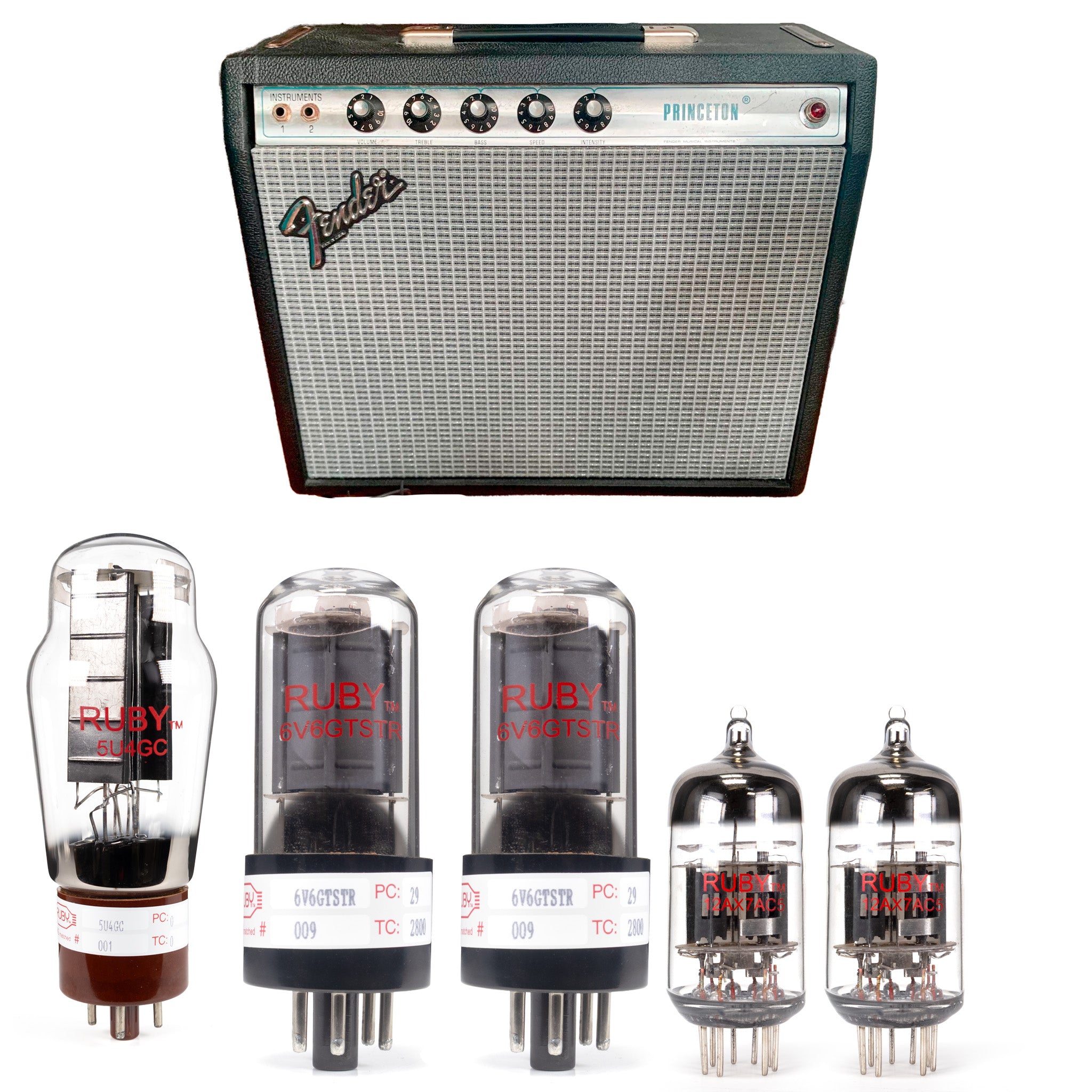 Fender Princeton Silverface (no reverb) Tube Kit